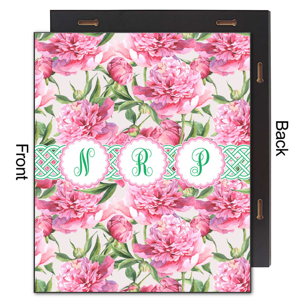 Watercolor Peonies 20x24 Wood Print - Front & Back View