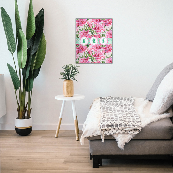 Watercolor Peonies 20x24 Wood Print - In Context