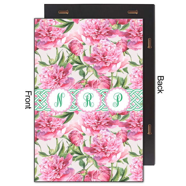 Watercolor Peonies 20x30 Wood Print - Front & Back View