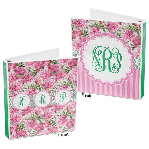 Watercolor Peonies 3-Ring Binder Front and Back