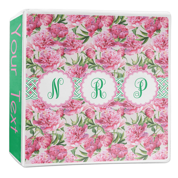 Custom Watercolor Peonies 3-Ring Binder - 2 inch (Personalized)