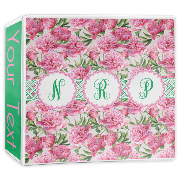 Custom Watercolor Peonies 3-Ring Binder - 3 inch (Personalized)