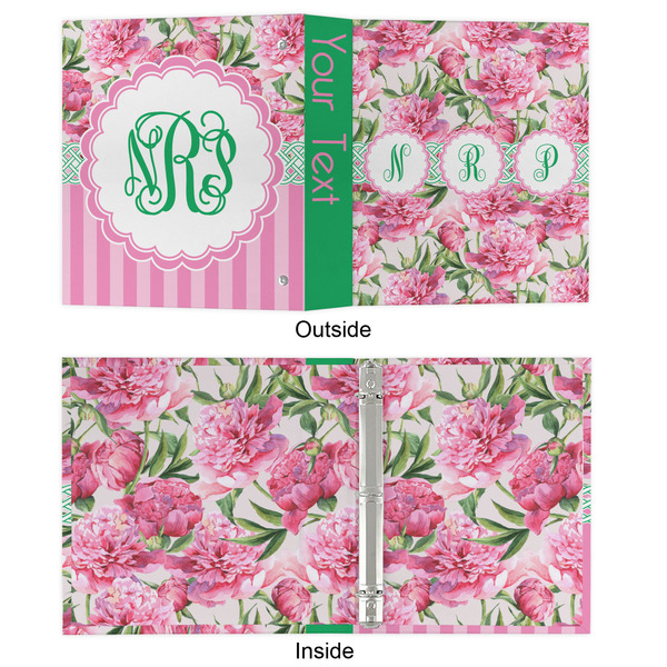 Watercolor Peonies 3 Ring Binders - Full Wrap - 1" - APPROVAL