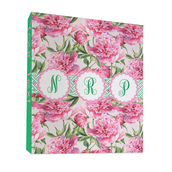 Custom Watercolor Peonies 3 Ring Binder - Full Wrap - 1" (Personalized)