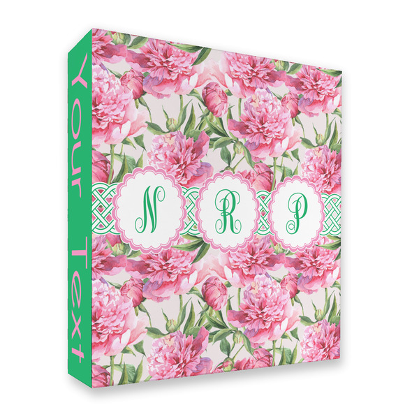 Custom Watercolor Peonies 3 Ring Binder - Full Wrap - 2" (Personalized)