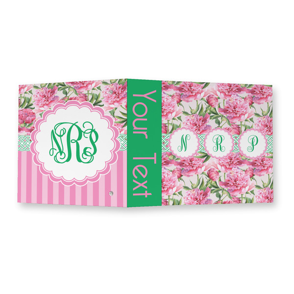 Watercolor Peonies 3 Ring Binders - Full Wrap - 2" - OPEN OUTSIDE