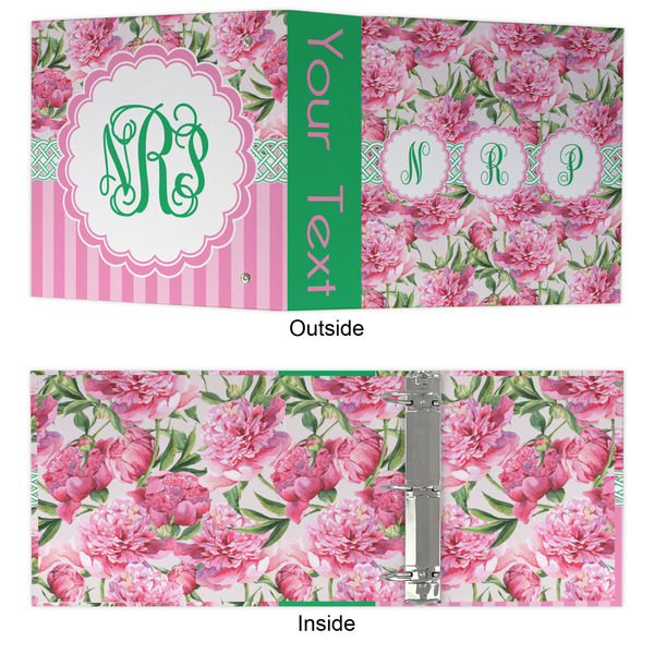 Watercolor Peonies 3 Ring Binders - Full Wrap - 3" - APPROVAL