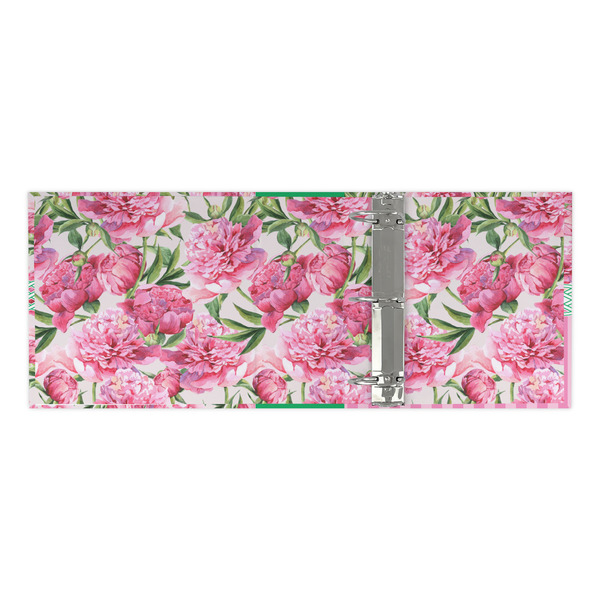 Watercolor Peonies 3 Ring Binders - Full Wrap - 3" - OPEN INSIDE