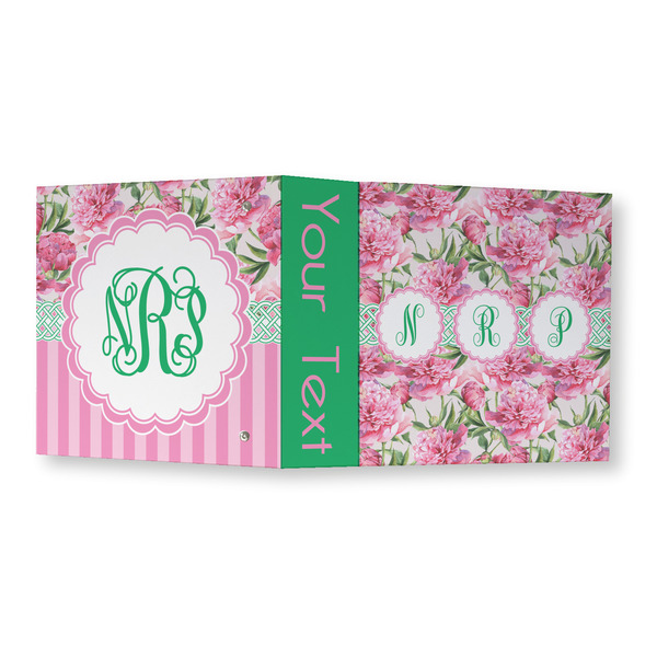 Watercolor Peonies 3 Ring Binders - Full Wrap - 3" - OPEN OUTSIDE