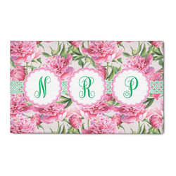Watercolor Peonies 3' x 5' Patio Rug (Personalized)