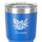 Watercolor Peonies 30 oz Stainless Steel Ringneck Tumbler - Blue - Close Up
