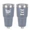 Watercolor Peonies 30 oz Stainless Steel Ringneck Tumbler - Grey - Double Sided - Front & Back