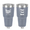 Watercolor Peonies 30 oz Stainless Steel Tumbler - Grey - Double-Sided (Personalized)