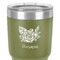 Watercolor Peonies 30 oz Stainless Steel Ringneck Tumbler - Olive - Close Up