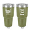 Watercolor Peonies 30 oz Stainless Steel Ringneck Tumbler - Olive - Double Sided - Front & Back