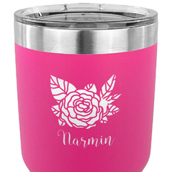 Watercolor Peonies 30 oz Stainless Steel Tumbler - Pink - Single Sided (Personalized)