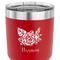 Watercolor Peonies 30 oz Stainless Steel Ringneck Tumbler - Red - CLOSE UP