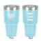 Watercolor Peonies 30 oz Stainless Steel Ringneck Tumbler - Teal - Double Sided - Front & Back