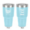 Watercolor Peonies 30 oz Stainless Steel Tumbler - Teal - Double-Sided (Personalized)