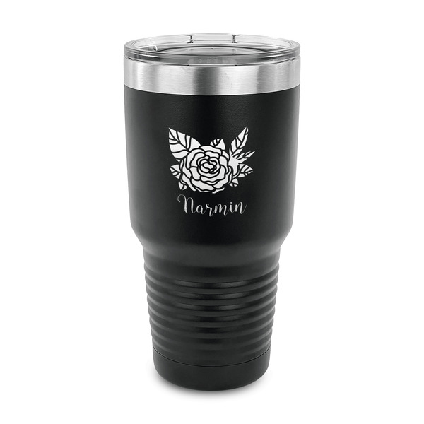Custom Watercolor Peonies 30 oz Stainless Steel Tumbler (Personalized)