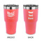 Watercolor Peonies 30 oz Stainless Steel Ringneck Tumblers - Coral - Double Sided - APPROVAL