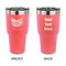 Watercolor Peonies 30 oz Stainless Steel Tumbler - Coral - Double Sided (Personalized)