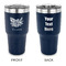 Watercolor Peonies 30 oz Stainless Steel Ringneck Tumblers - Navy - Double Sided - APPROVAL