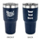 Watercolor Peonies 30 oz Stainless Steel Tumbler - Navy - Double Sided (Personalized)