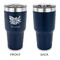 Watercolor Peonies 30 oz Stainless Steel Ringneck Tumblers - Navy - Single Sided - APPROVAL