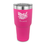Watercolor Peonies 30 oz Stainless Steel Tumbler - Pink - Single Sided (Personalized)