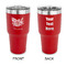Watercolor Peonies 30 oz Stainless Steel Ringneck Tumblers - Red - Double Sided - APPROVAL