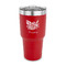 Watercolor Peonies 30 oz Stainless Steel Ringneck Tumblers - Red - FRONT