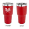 Watercolor Peonies 30 oz Stainless Steel Ringneck Tumblers - Red - Single Sided - APPROVAL