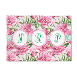 Watercolor Peonies 4' x 6' Patio Rug (Personalized)