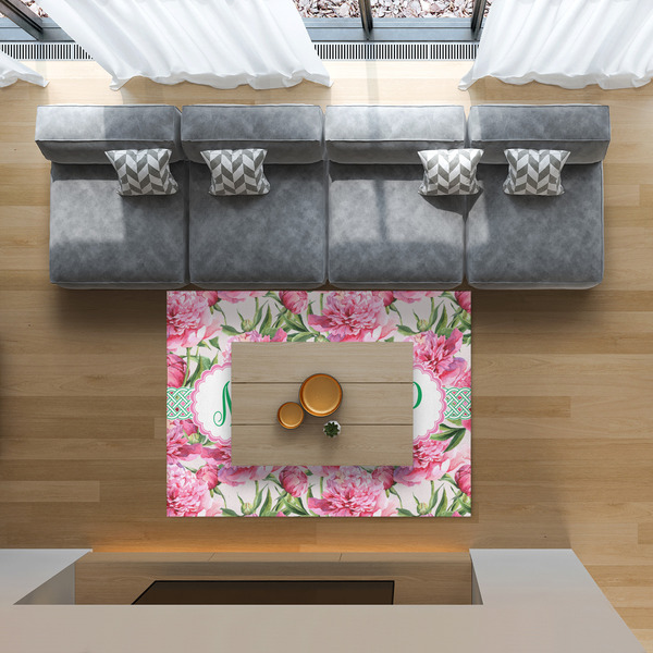 Watercolor Peonies 5'x7' Indoor Area Rugs - IN CONTEXT