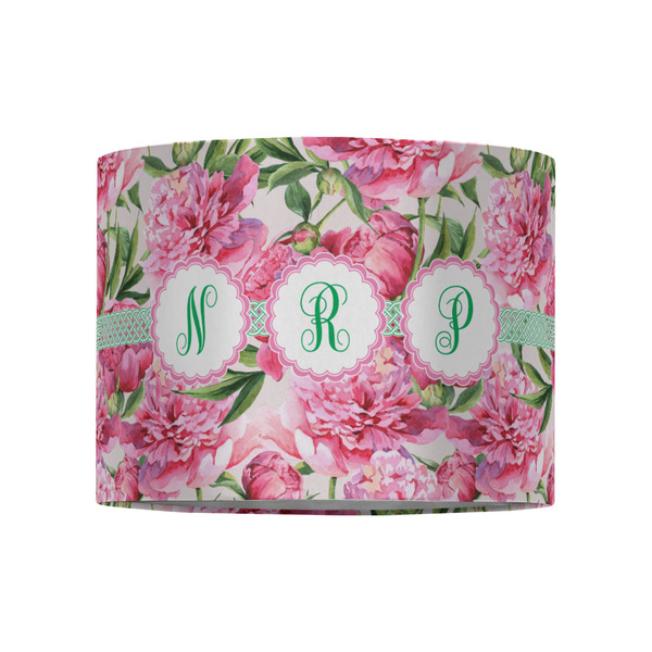 Watercolor Peonies 8" Drum Lampshade - FRONT (Fabric)