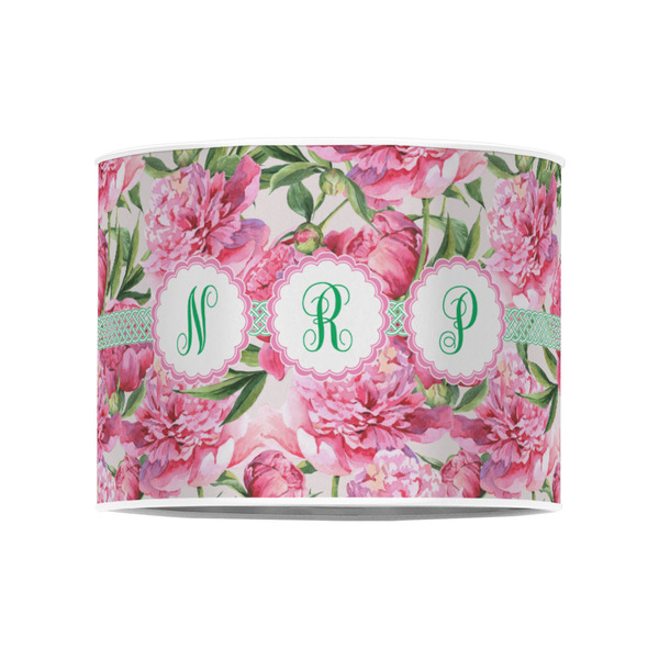 Watercolor Peonies 8" Drum Lampshade - FRONT (Poly Film)