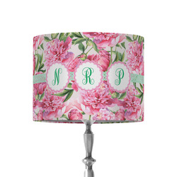 Watercolor Peonies 8" Drum Lamp Shade - Fabric (Personalized)