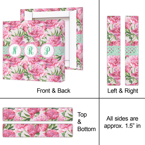 Watercolor Peonies 8x8 - Canvas Print - Approval