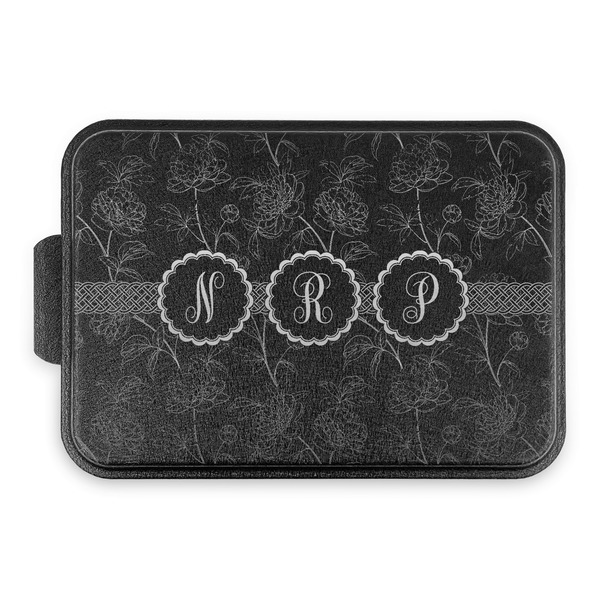 Watercolor Peonies Aluminum Baking Pan - Black Lid - FRONT