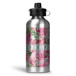 Watercolor Peonies Water Bottles - 20 oz - Aluminum (Personalized)