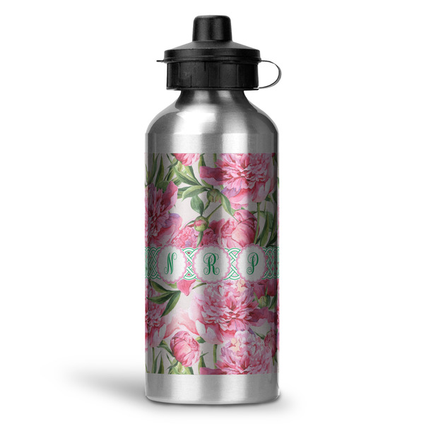 Custom Watercolor Peonies Water Bottles - 20 oz - Aluminum (Personalized)