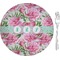 Watercolor Peonies 8" Glass Appetizer / Dessert Plates - Single or Set (Personalized)