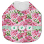 Watercolor Peonies Jersey Knit Baby Bib w/ Multiple Names
