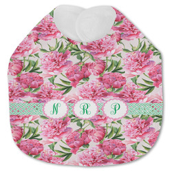 Watercolor Peonies Jersey Knit Baby Bib w/ Multiple Names