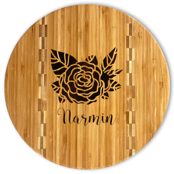 Custom Watercolor Peonies Bamboo Cutting Board (Personalized)
