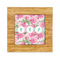 Watercolor Peonies Bamboo Trivet with 6" Tile - FRONT