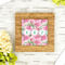 Watercolor Peonies Bamboo Trivet with 6" Tile - LIFESTYLE