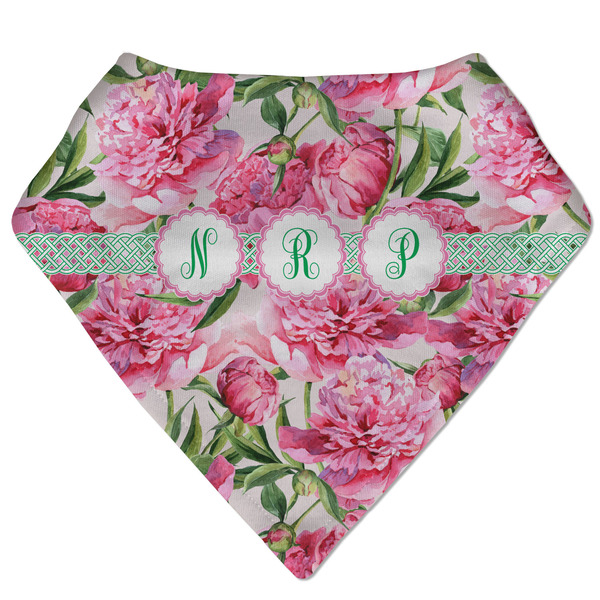 Custom Watercolor Peonies Bandana Bib (Personalized)