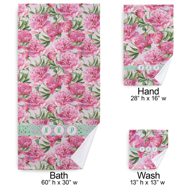 Watercolor Peonies Bath Towel Sets - 3-piece - Approval